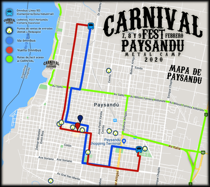 Mapa de rutas de ómnibus